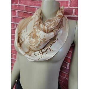 Schiaparelli Vintage Silk Scarf Designer 24" x 23" Hand rolle hem #CB1